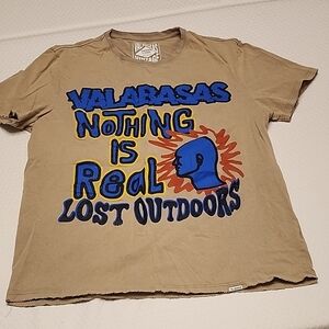 Valabasas Vintage "Nothing Is Real" Short Sleeve Tee - Tan